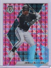 2021 Panini Mosaic Pink Camo Prizm RC #265 Jesus Sanchez Miami Marlins